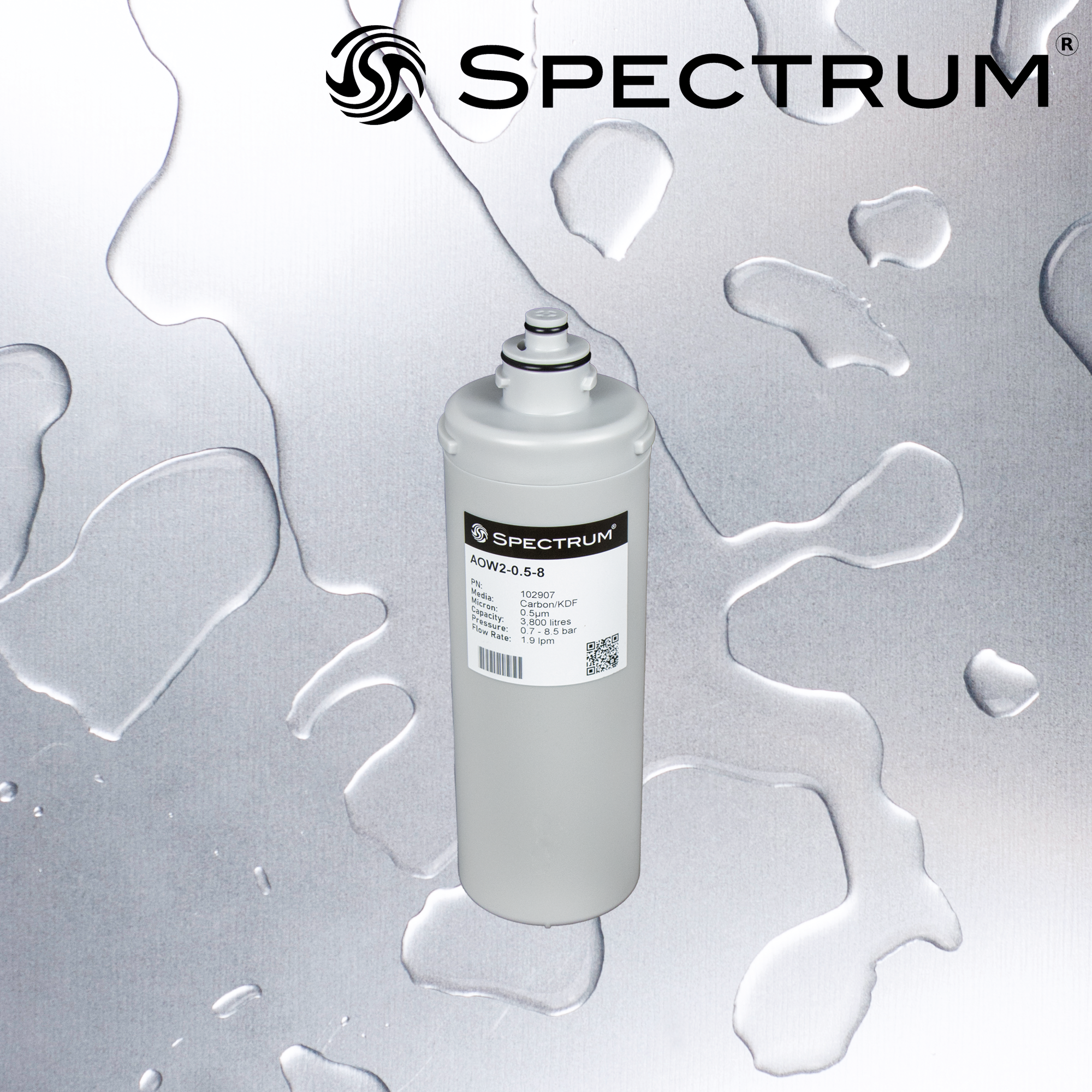 AOW2-0.5-8   :   SPECTRUM Carbon Block 0.5µm 8" Particulate, Cyst and Lead reduction