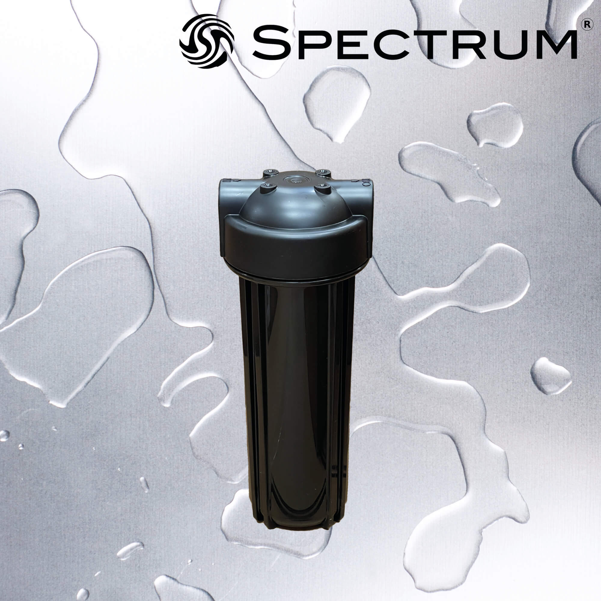 EFH-PK-1-10SD-3/8   :   SPECTRUM 10" Black Head Black Sump Small Diameter Housing with 3/8" Ports (PP)