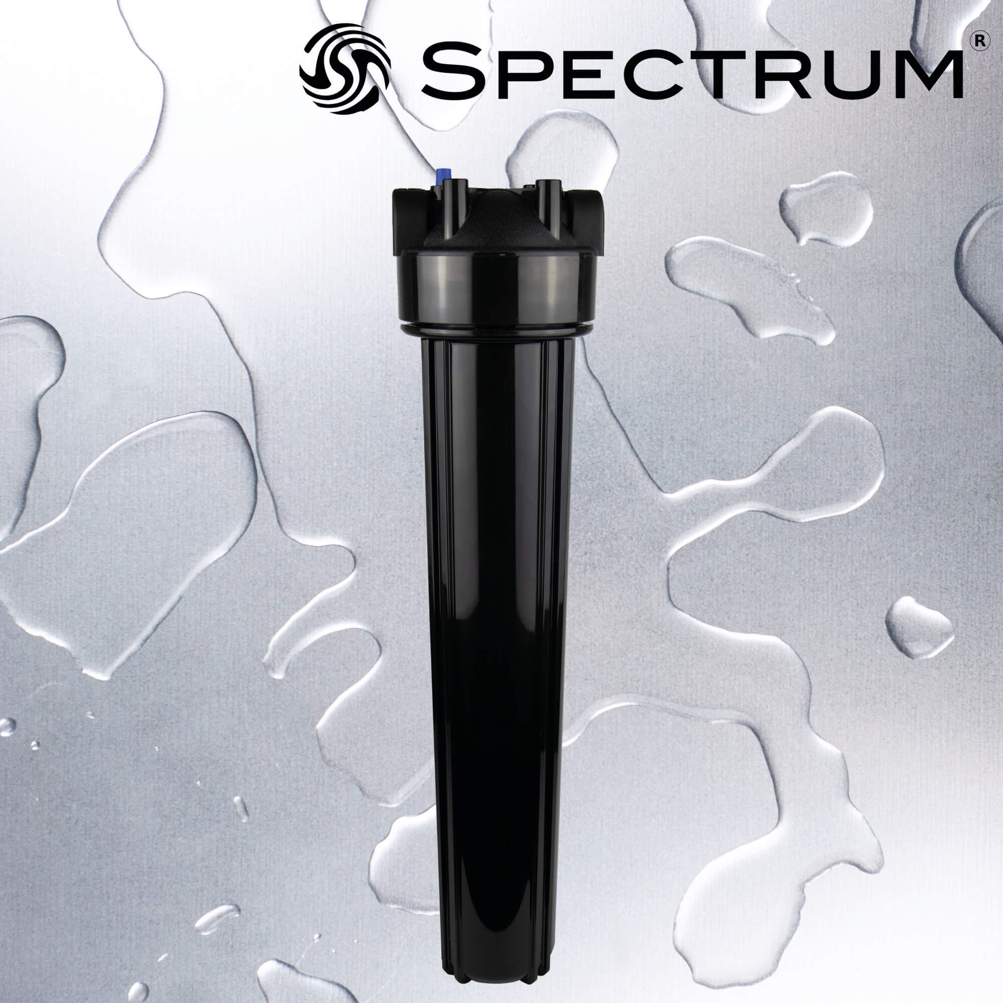 EFH-PK-1-20RD-1/2   :   SPECTRUM 20" Black Head PRV Black Sump Regular Diameter Housing with 1/2" Ports (PP)