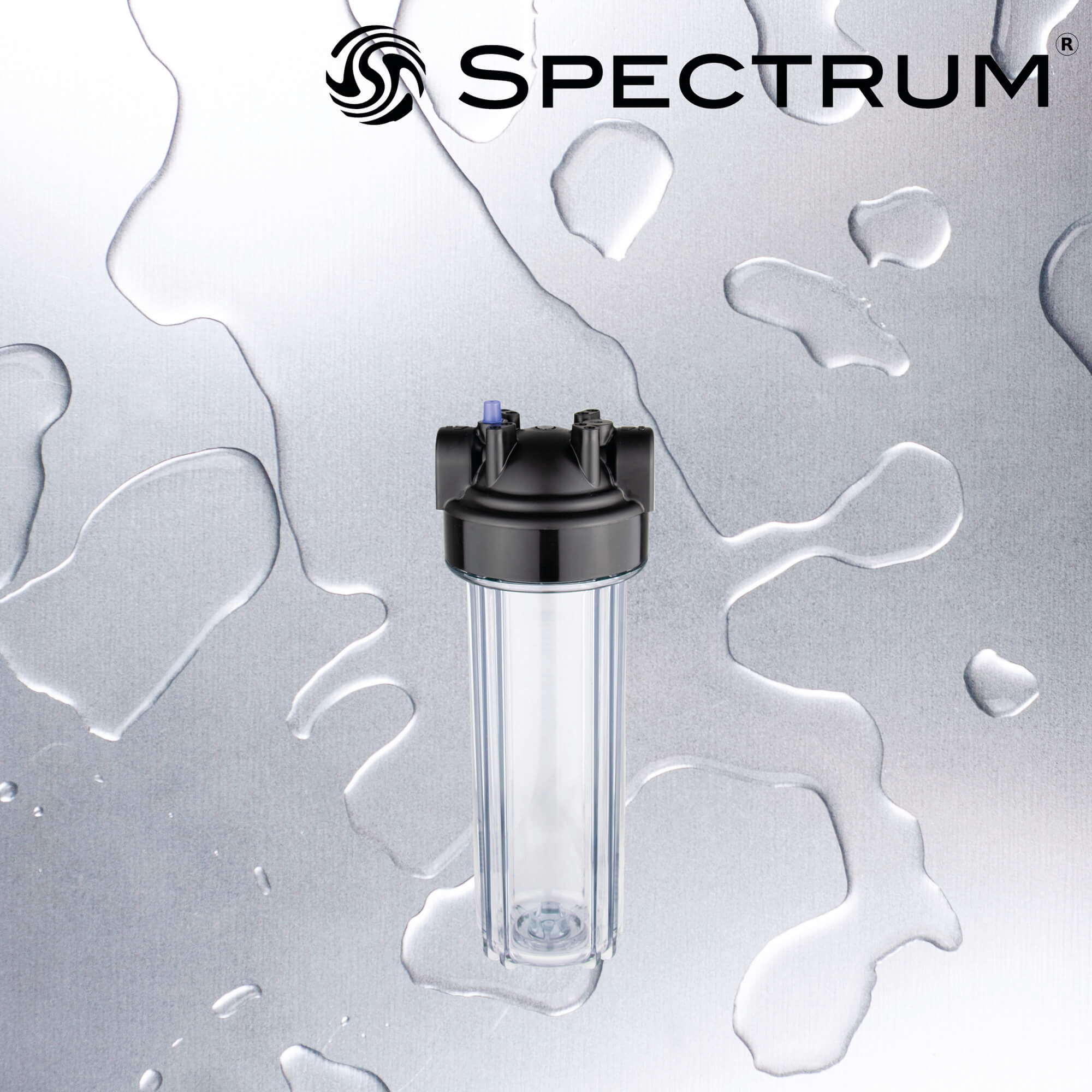 EFH-SC-1-10SD-3/4   :   SPECTRUM 10" Black Head PRV Clear Sump Small Diameter Housing with 3/4" Ports (AS)
