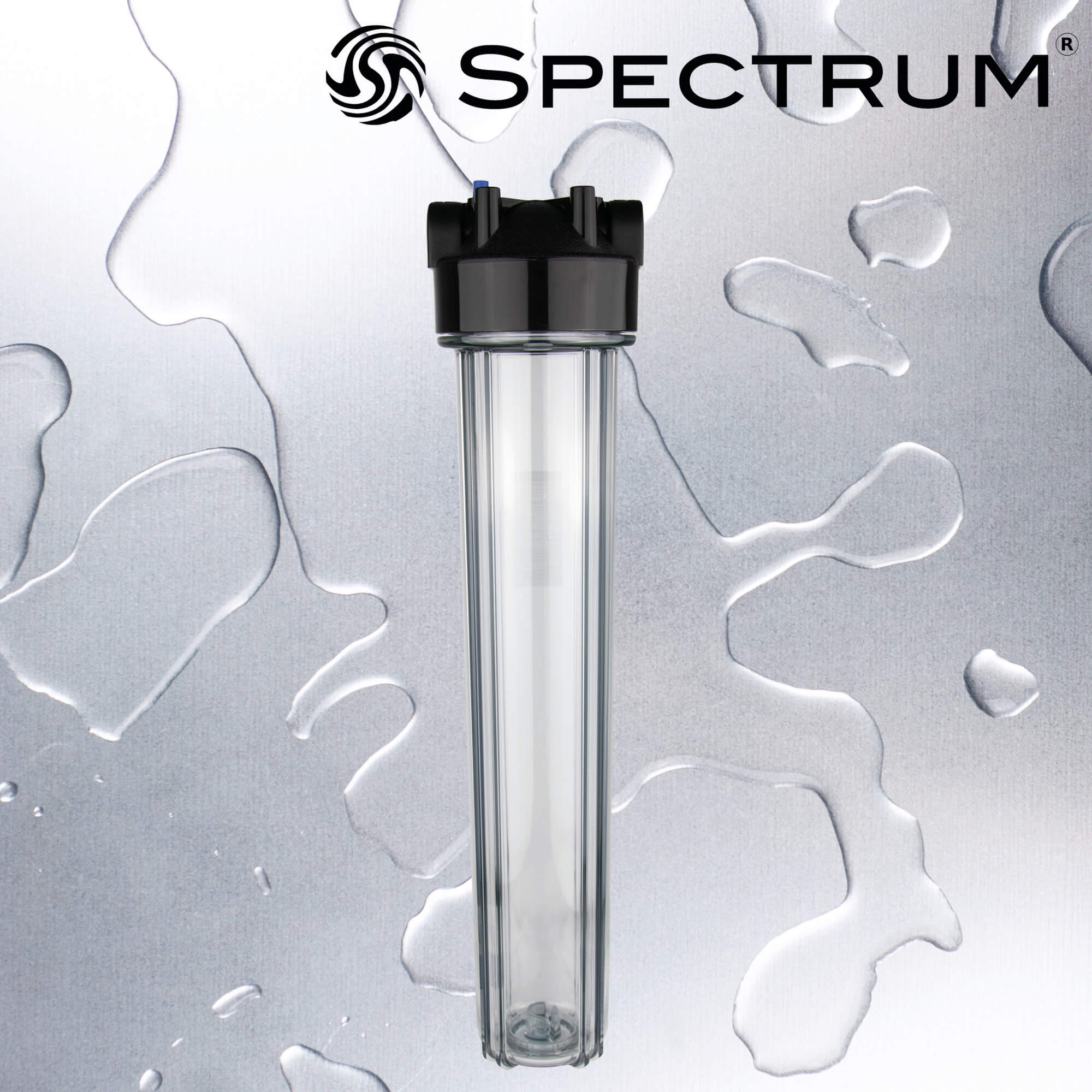 EFH-SC-1-20RD-3/4   :   SPECTRUM 20" Black Head PRV Clear Sump Regular Diameter Housing with 3/4" Ports (AS)