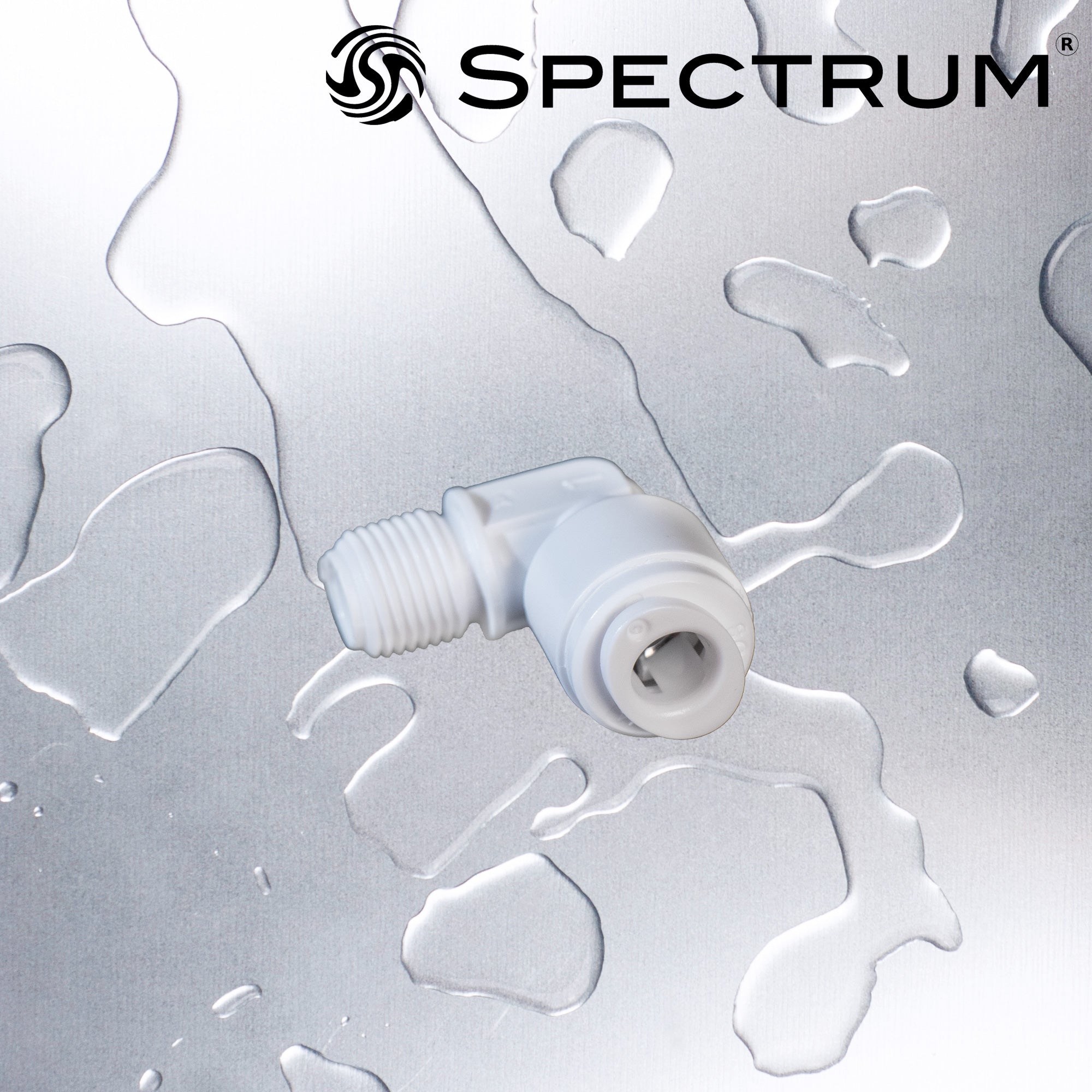 SC-E-T8P4   :   SPECTRUM Connector Elbow 1/8" Thread / 1/4" Push Fit