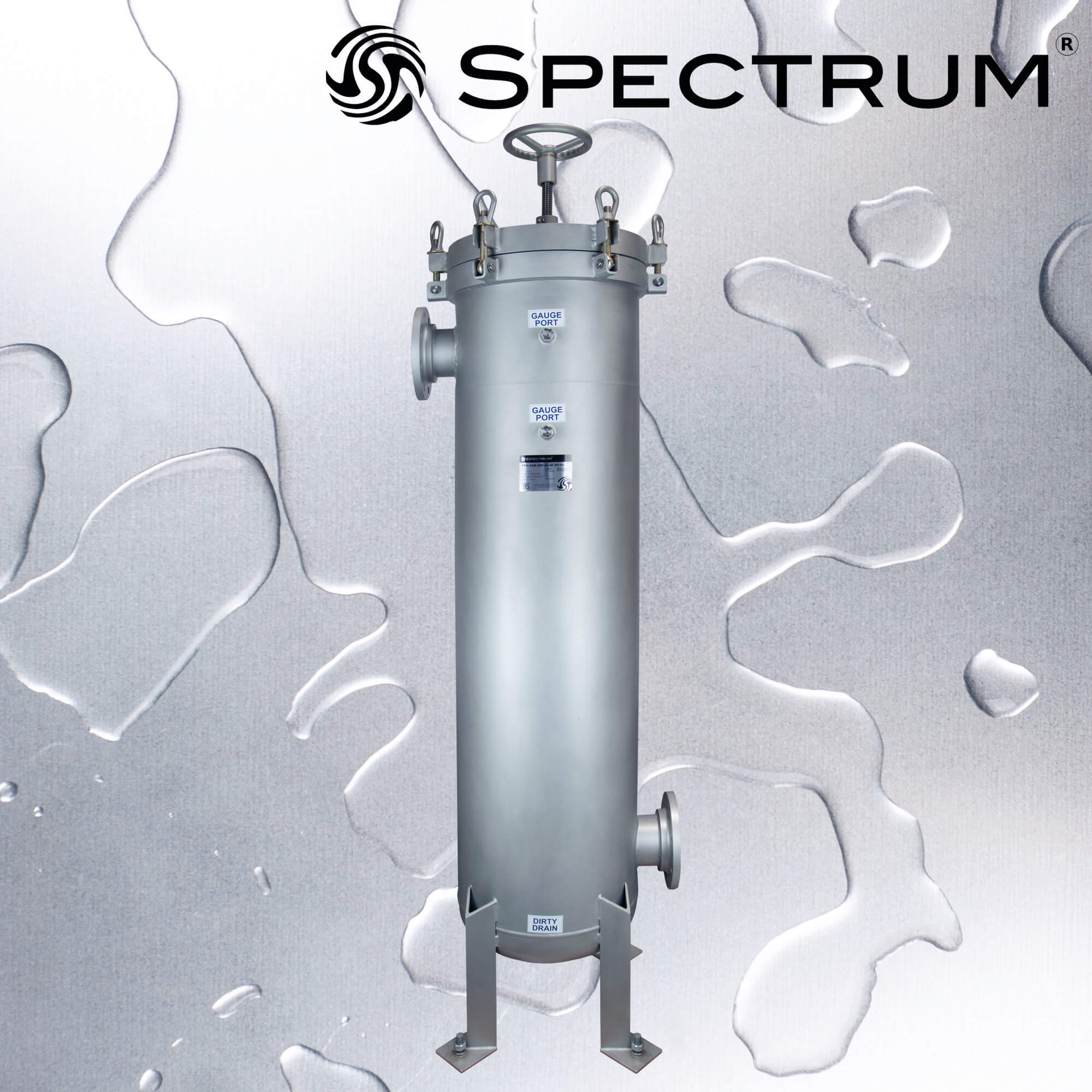 PFH-SGB-2HF-40-4F-GP-ML-V2   :   SPECTRUM High Flow Housing 316 SS 2 Round 40" with 4" Flange