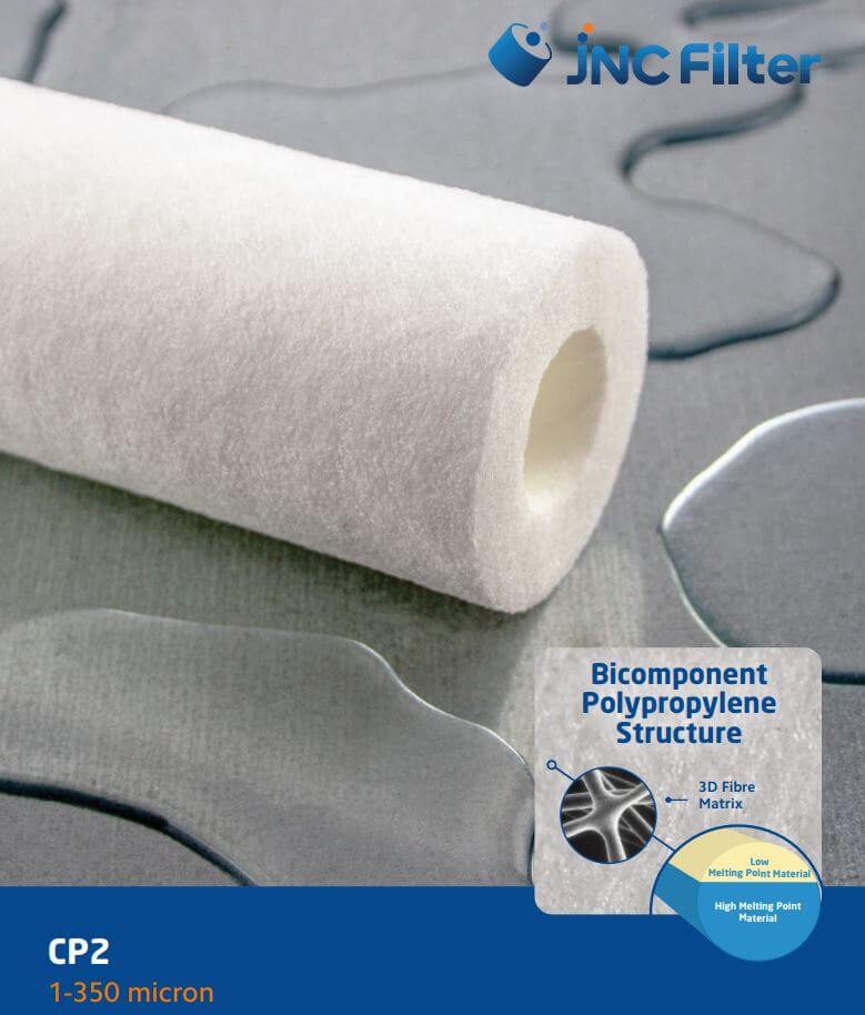 CP2-100-30*62*743 : JNC CLEAL CP2 Polypropylen-Bikomponentenfilter 100µm 29,25 Zoll