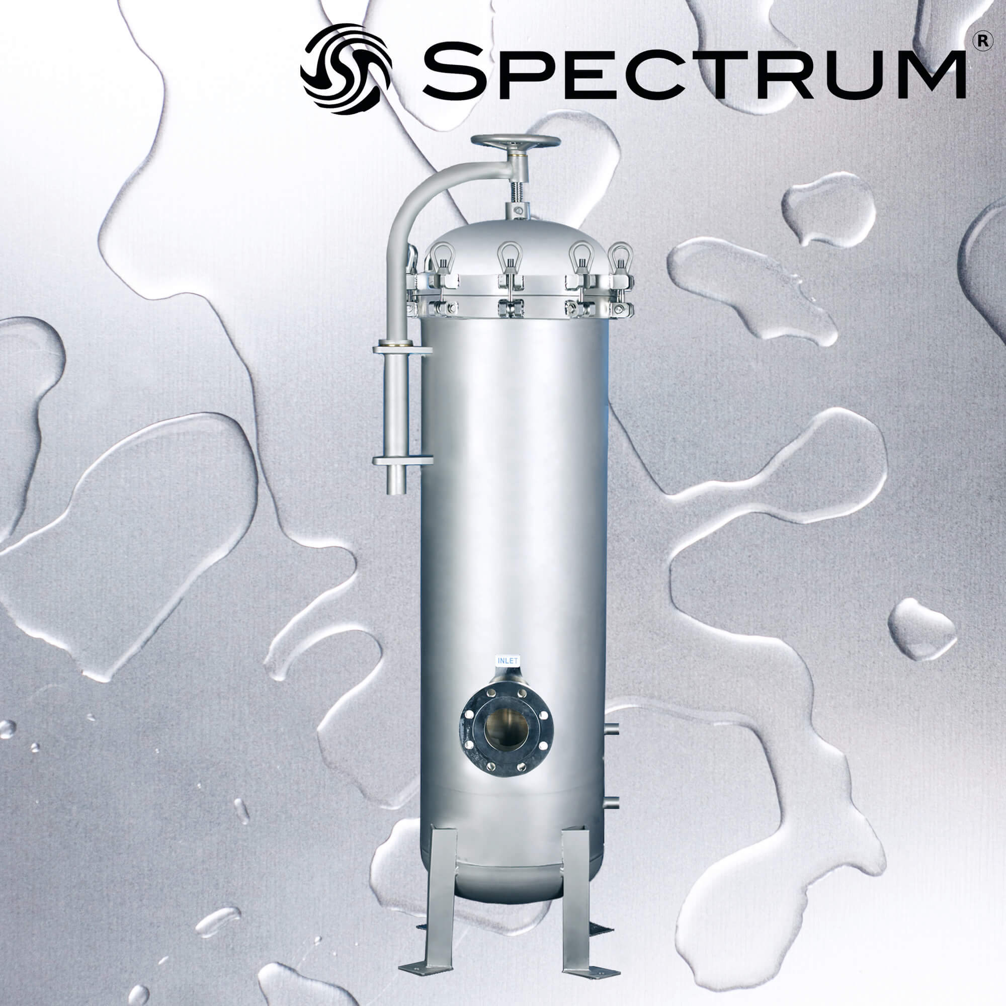 PFH-SGB-21-40-4F-G : SPECTRUM INOX Premier Filter Housing 21 X 40" 4" DN100 with Gauges