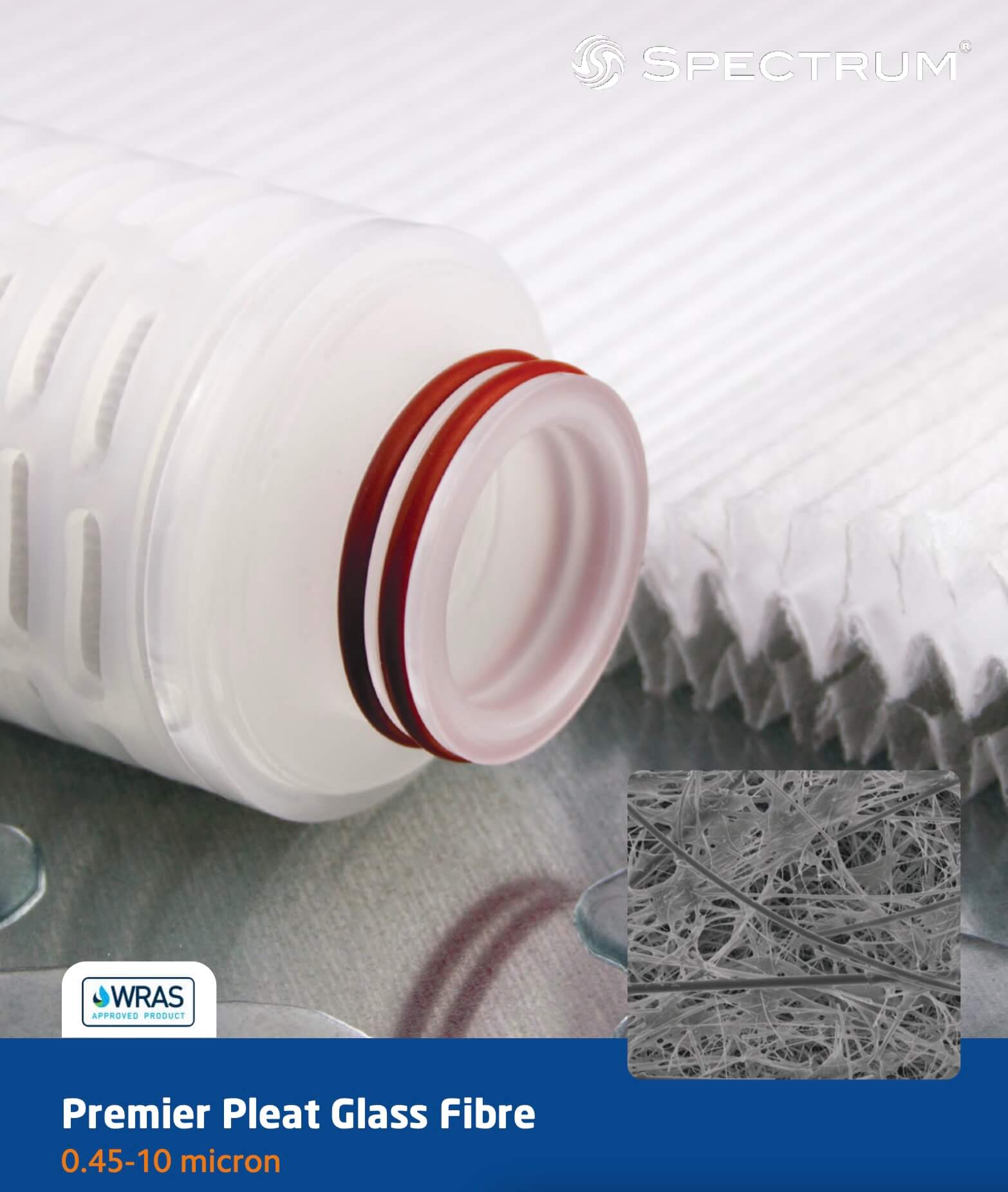 PPG-1-20FHE   :   SPECTRUM Premier Pleat GF Filter 1?m 20 Inch 226/Fin/EPDM O-rings