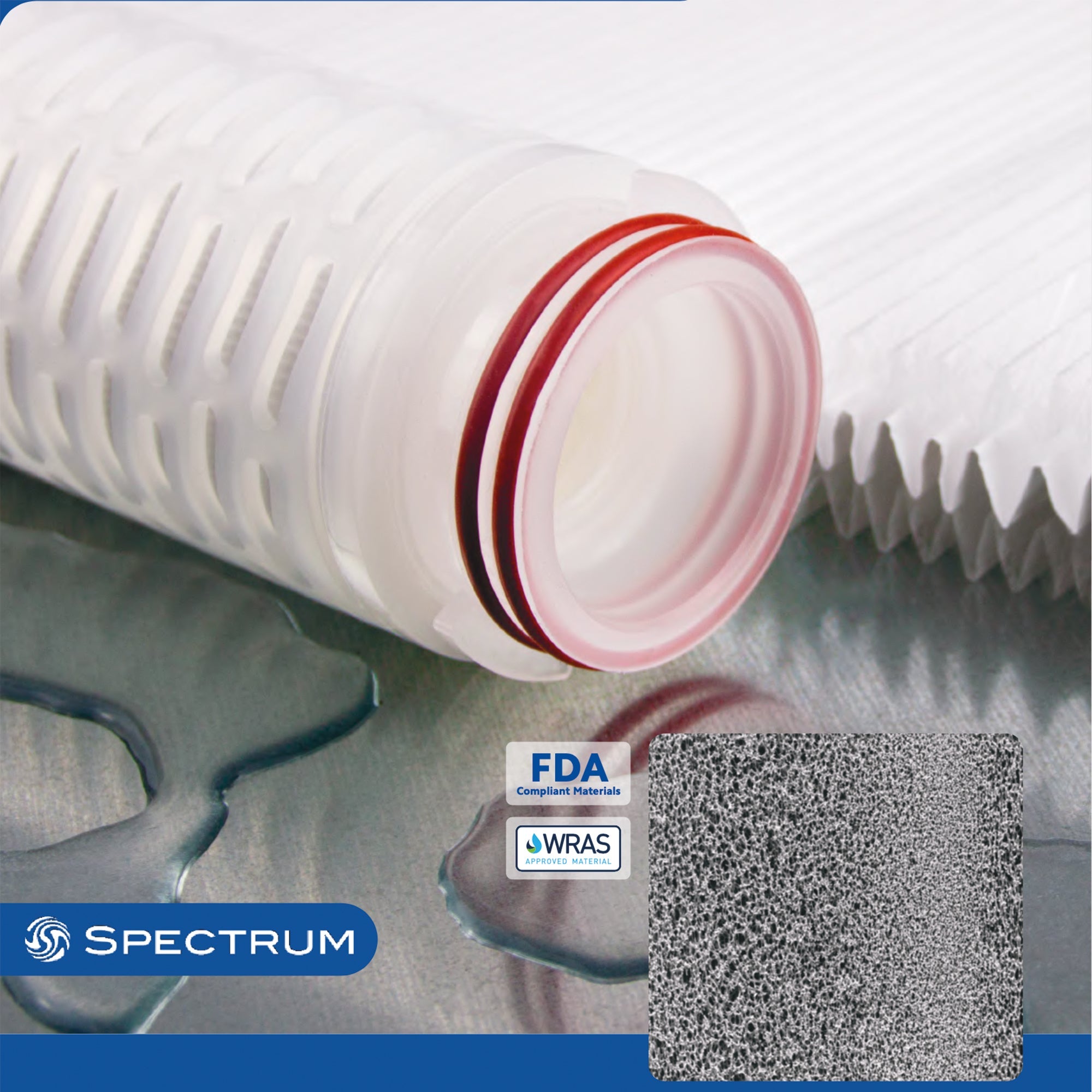 PPPES-0.1-30FHS   :   SPECTRUM Premier Pleat PES Filter 0.1µm 30" 226/Fin/Silicone O-rings
