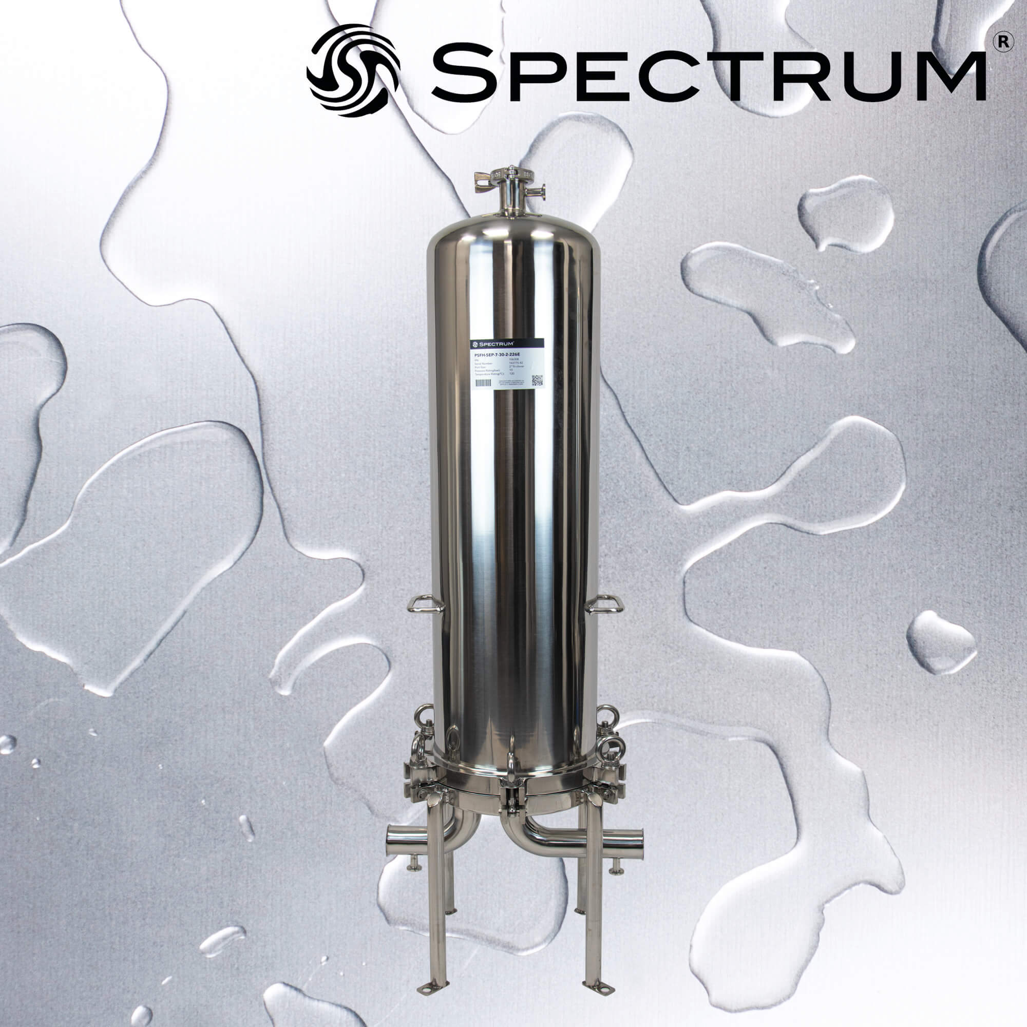 PSFH-SEP-7-40-2-226  :  SPECTRUM Sanitary Filter Housing 7 x 40 226 End-Cap 2" Tri-Clamp EPDM Seal