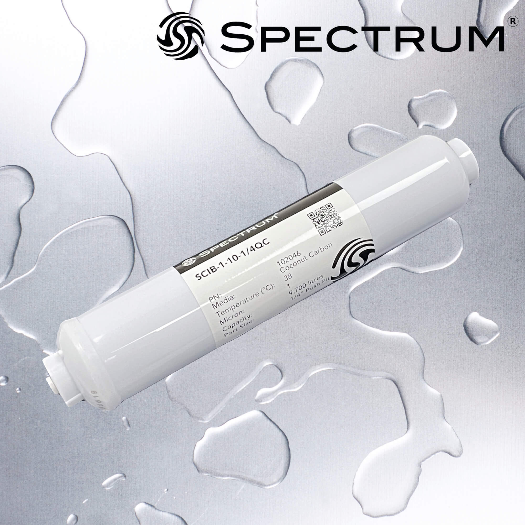 SCIB-1-10-1/4QC   :   SPECTRUM Carbon Inline Block 1µm 10" 1/4" Push Fits