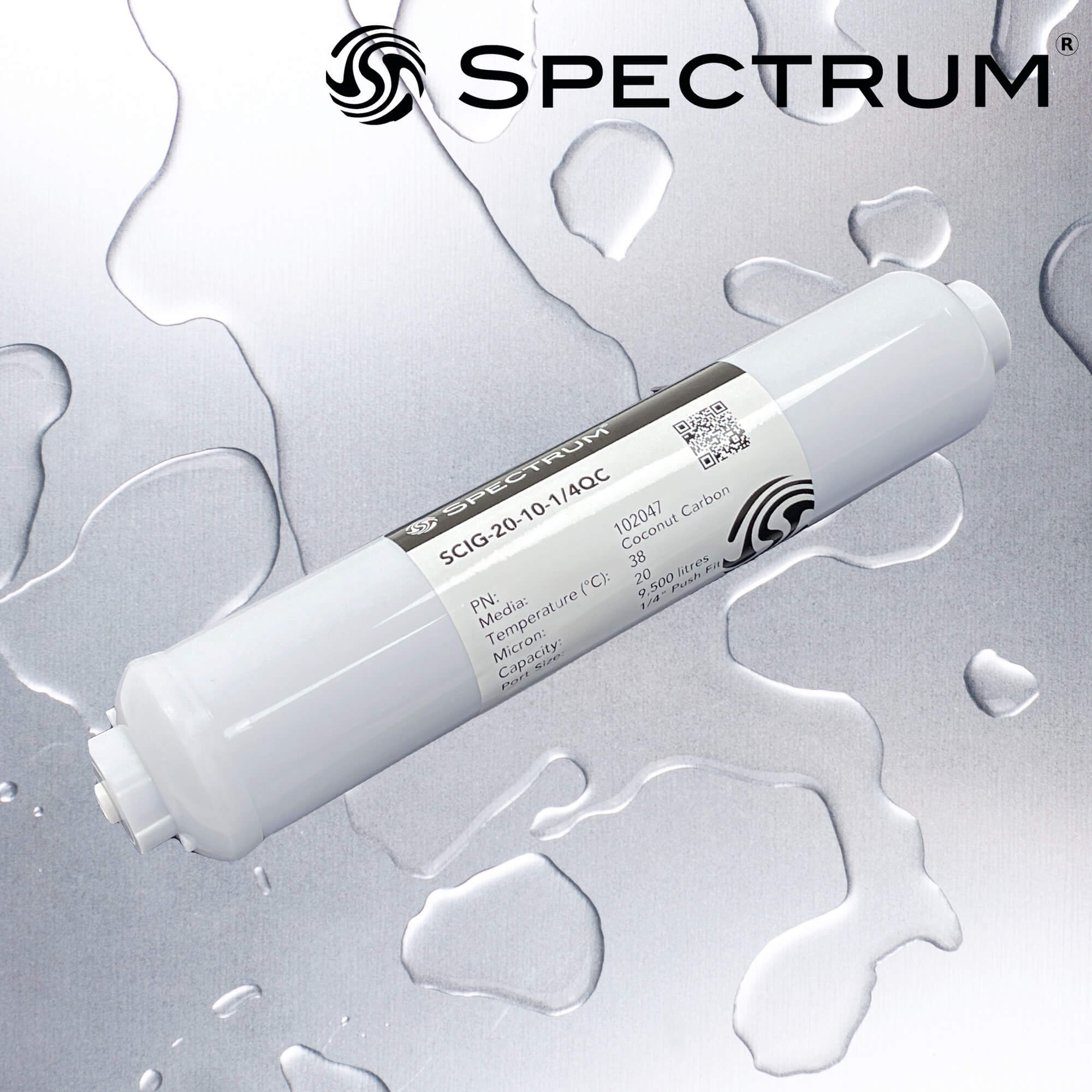 SCIGP-20-10-1/4QC   :   SPECTRUM Carbon Inline Granular/Phosphate 20µm 10" 1/4" Push Fit