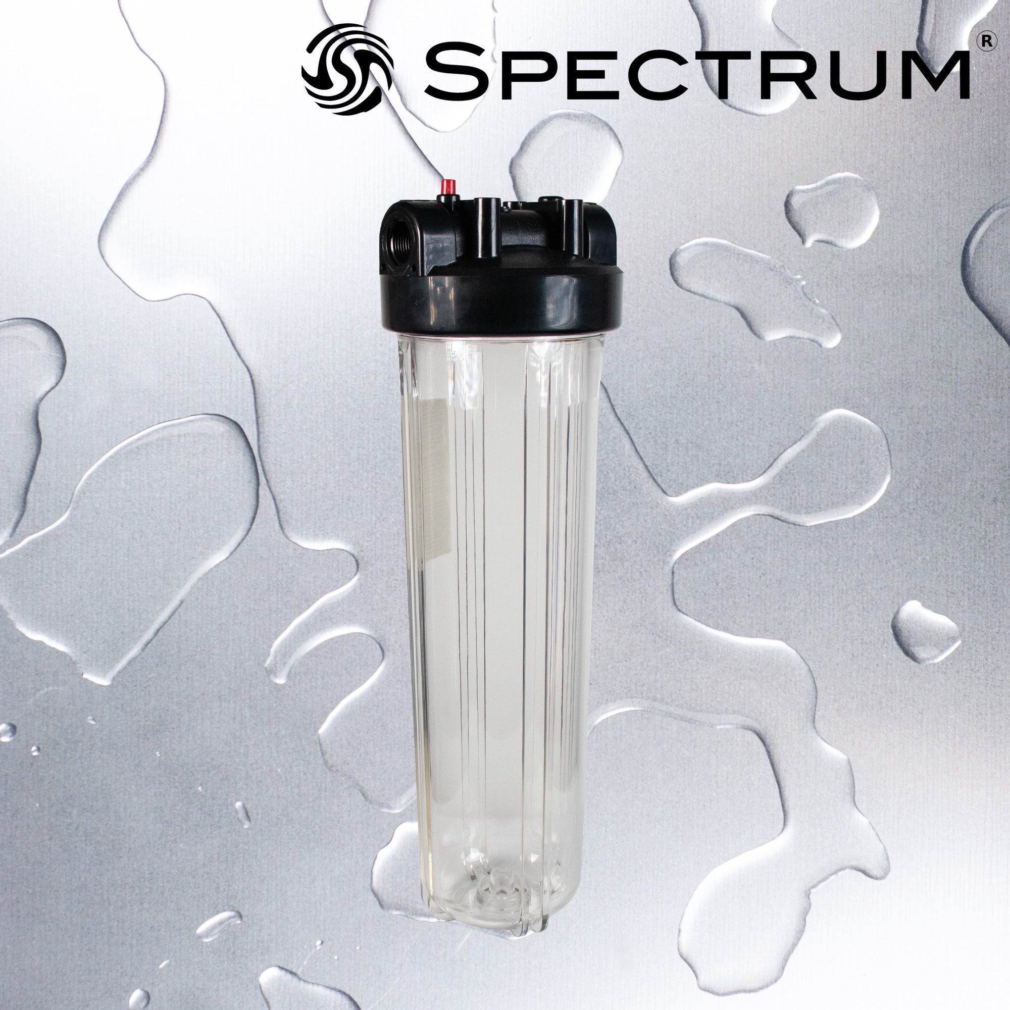 SFH-SC-1-20LD-1  :  SPECTRUM 20µ Large Diameter Clear Filter Housing with 1µ Ports