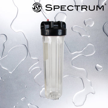 SFH-SC-1-20LD-1  :  SPECTRUM 20µ Large Diameter Clear Filter Housing with 1µ Ports
