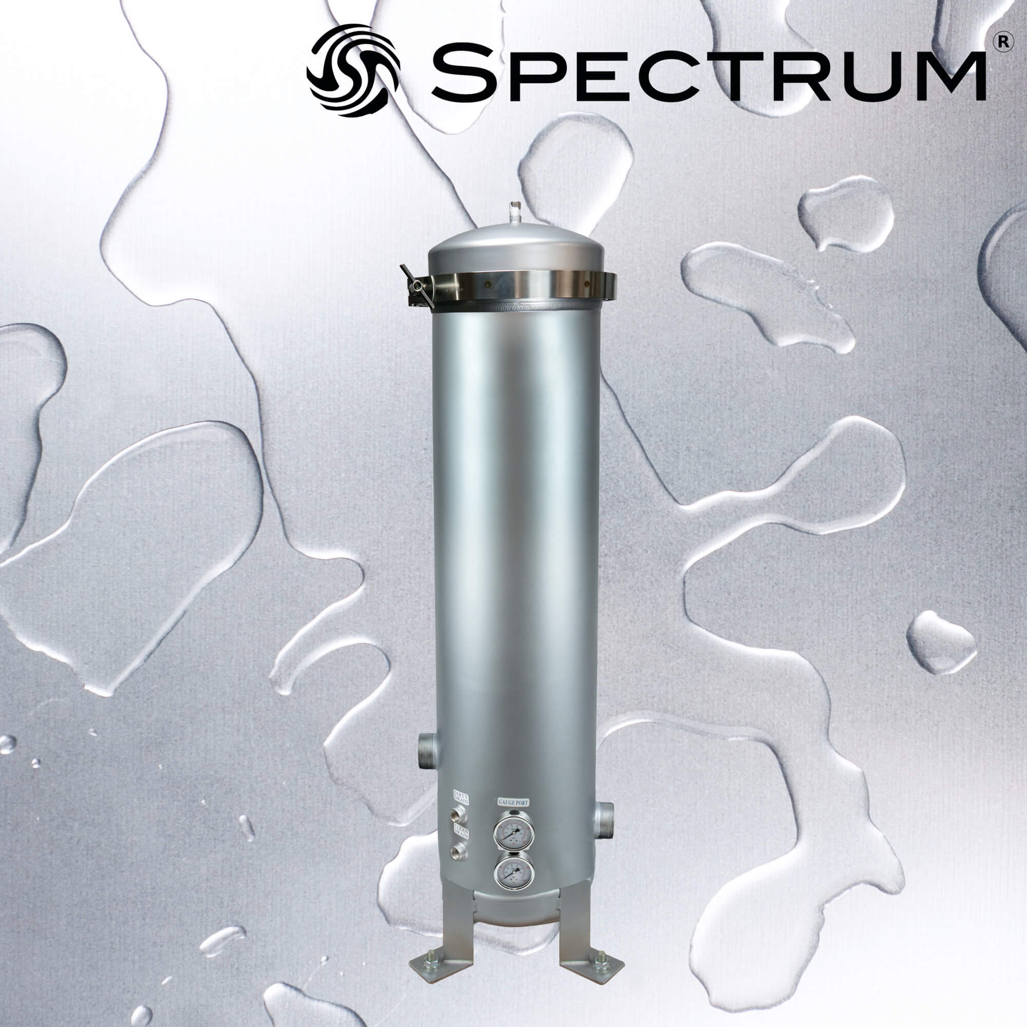 SFH-SPC-7-30-2-GP-ML   :   SPECTRUM INOX 7 X 30" Filter Housing 2" with Gauge Ports