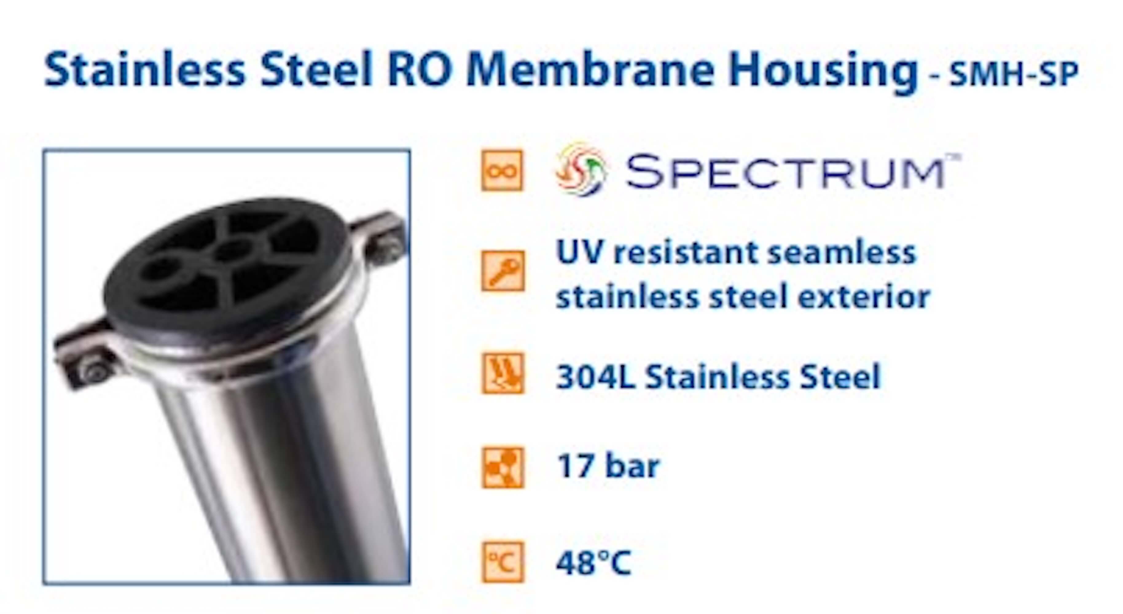 SMH-SP-2540-3/8   :   SPECTRUM 316L Membrane Housing 2540-3/8"P/F/C BSP