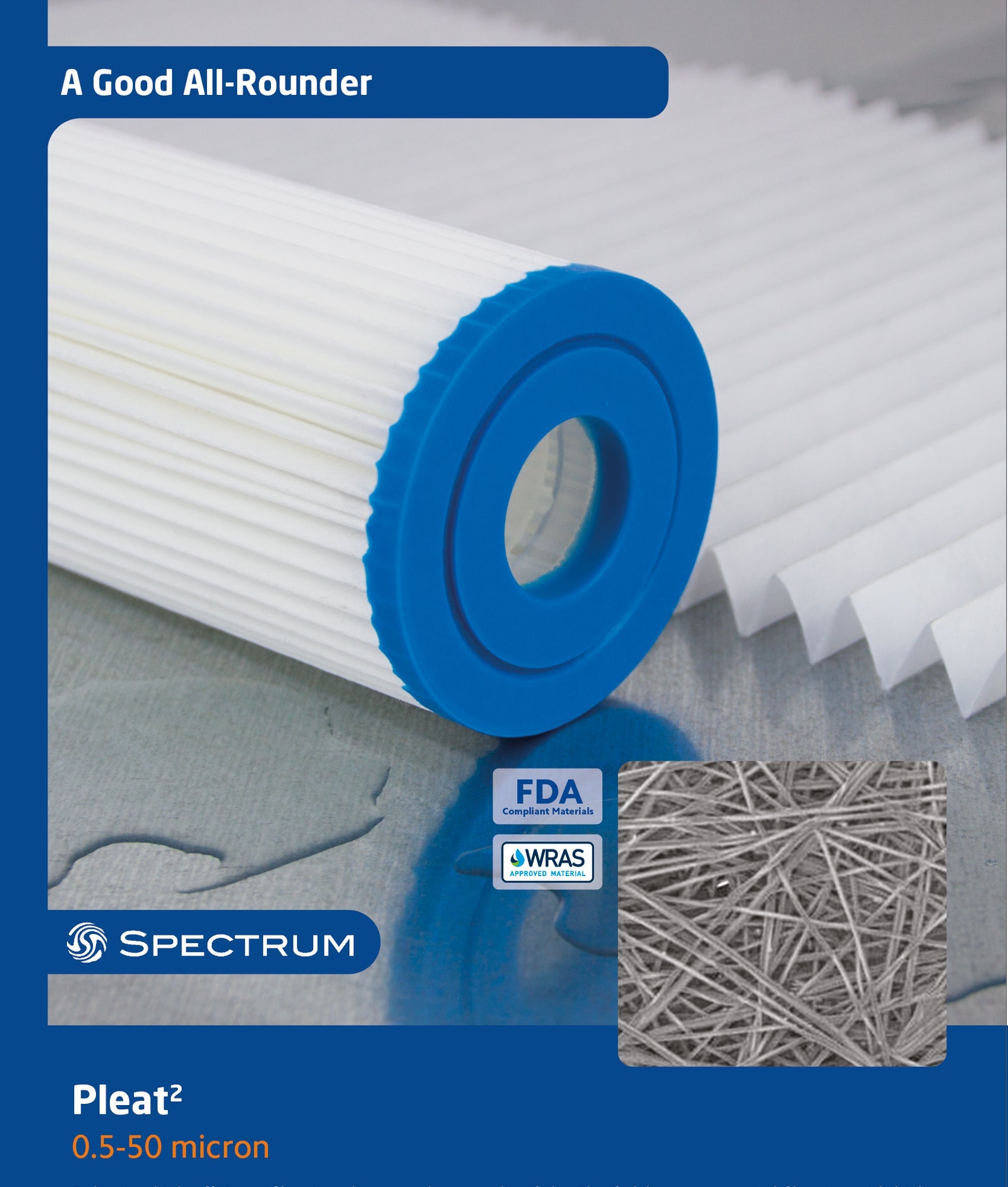 EPE-30-47/8   :   SPECTRUM Economic Pleat? Polyester Filter 30?m 4 7/8"