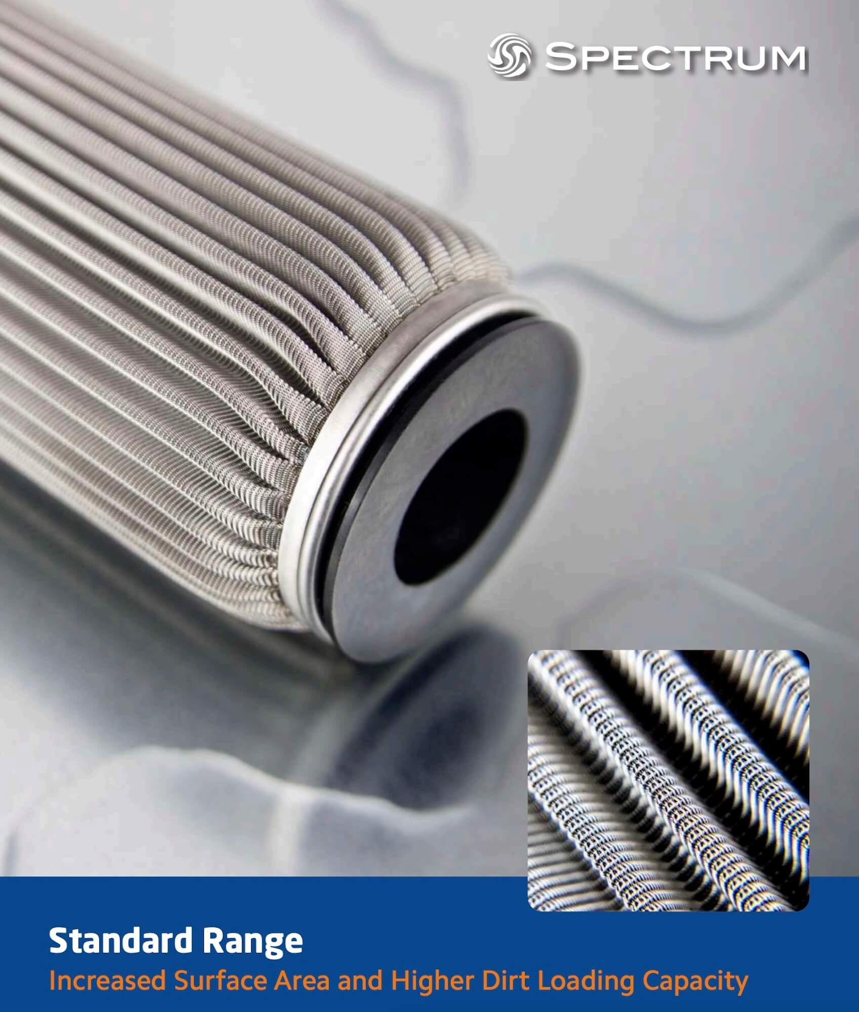 SPS-100-10-V   :   SPECTRUM INOX Stainless Steel Filter 100µm 10" DOE/Viton Gaskets