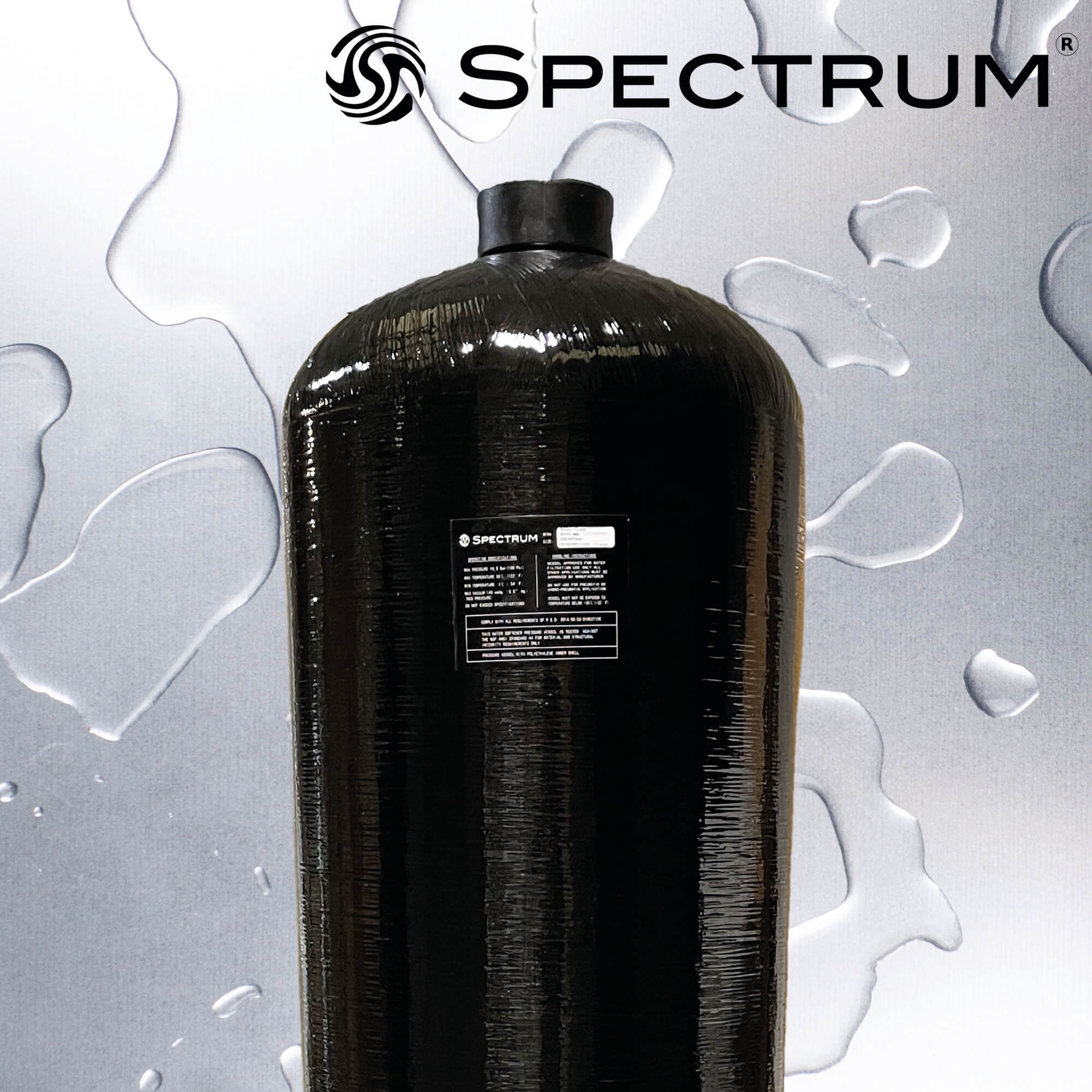 SV-FK-1665-C  :  SPECTRUM Fibre Glass Black Pressure Vessel 16"x65" Complete