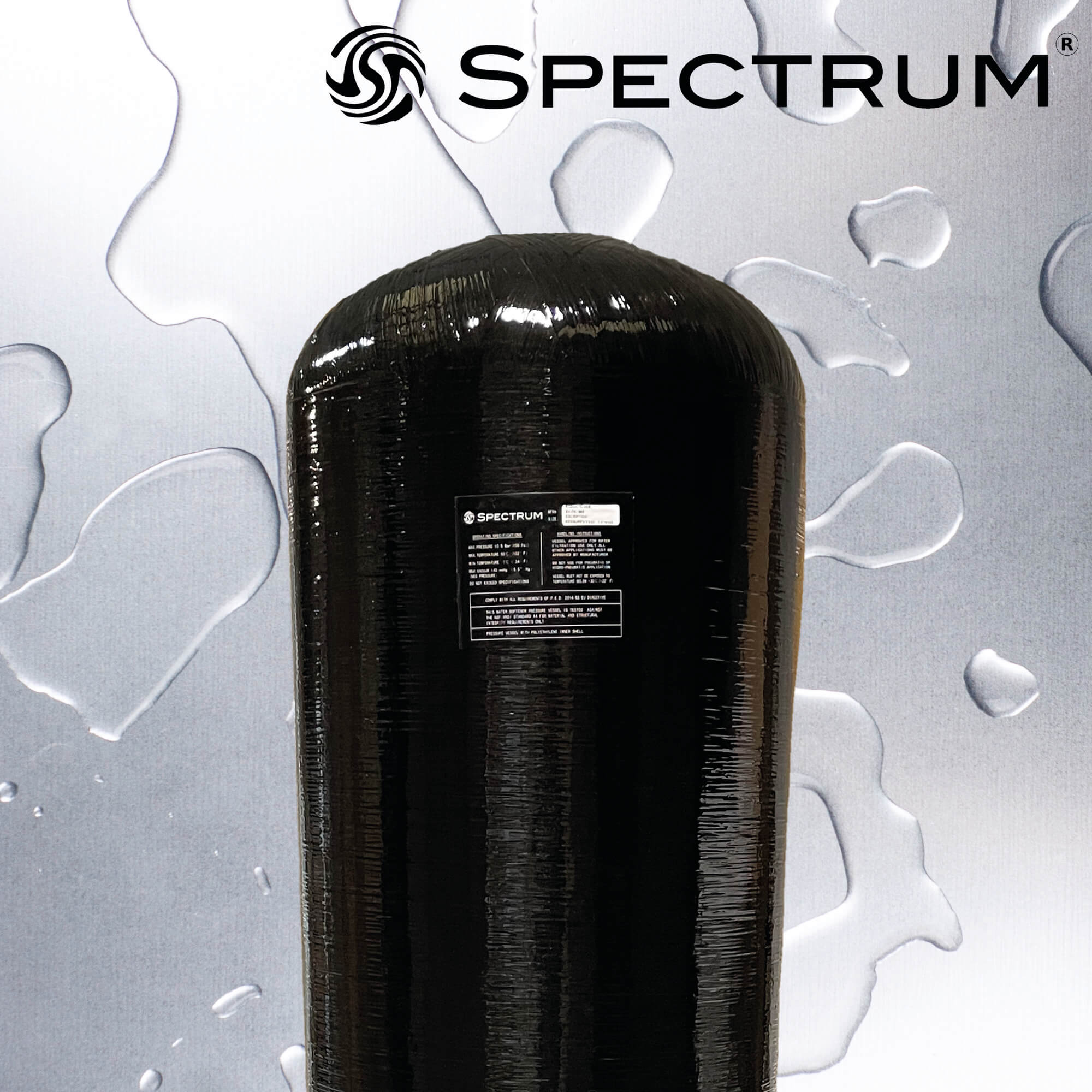 SV-FK-1665   :   SPECTRUM Fibre Glass Black Pressure Vessel 16"x65"
