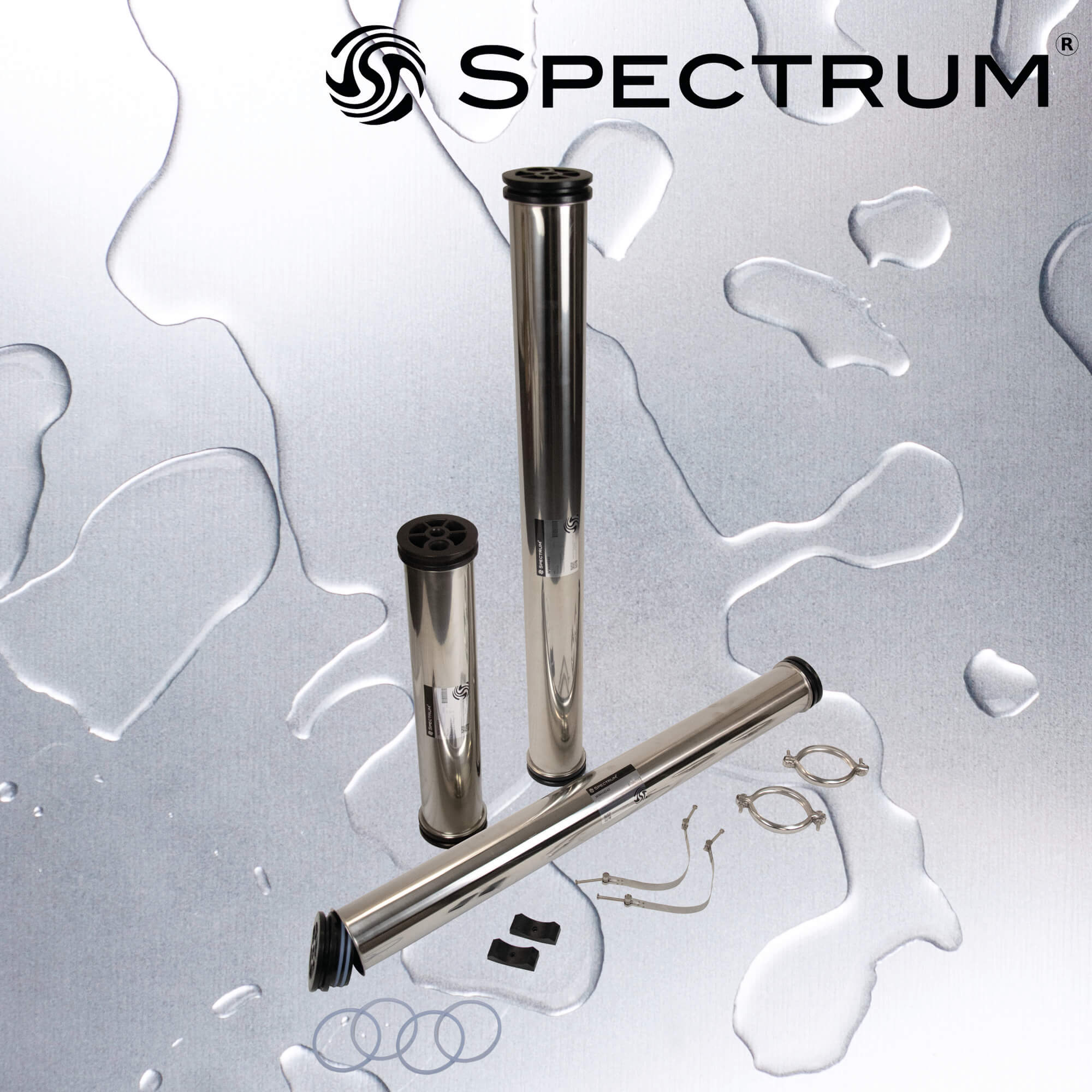 EMH-SP-4040-3/4-1/2  :  SPECTRUM Stainless Steel Membrane Housing 4? x 40? with 3/4 and 1/2 Ports